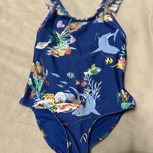 Polo by Ralph Lauren Navy Blue Ocean Creature One-Piece Swimsuit